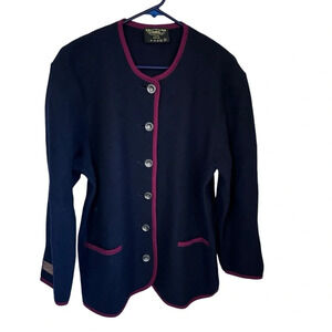Vitabella Norway women's size M Cardigan sweater Navy Maroon